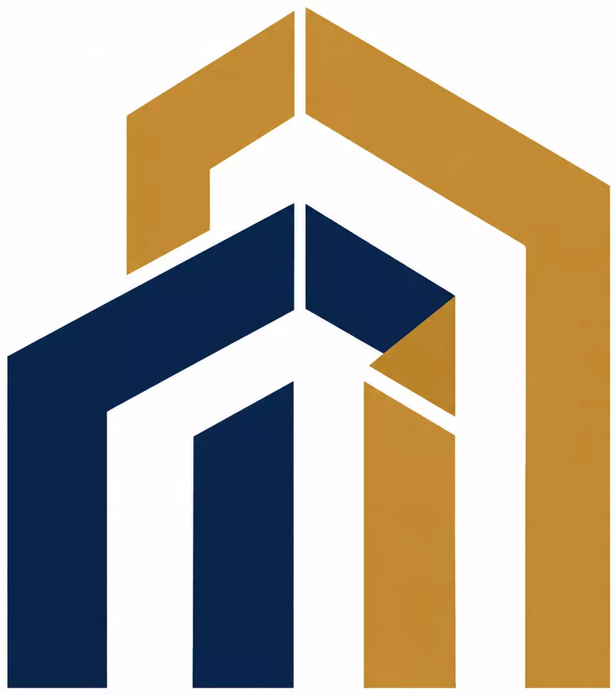 BUILDAZA logo, geometric architectural themed design mark